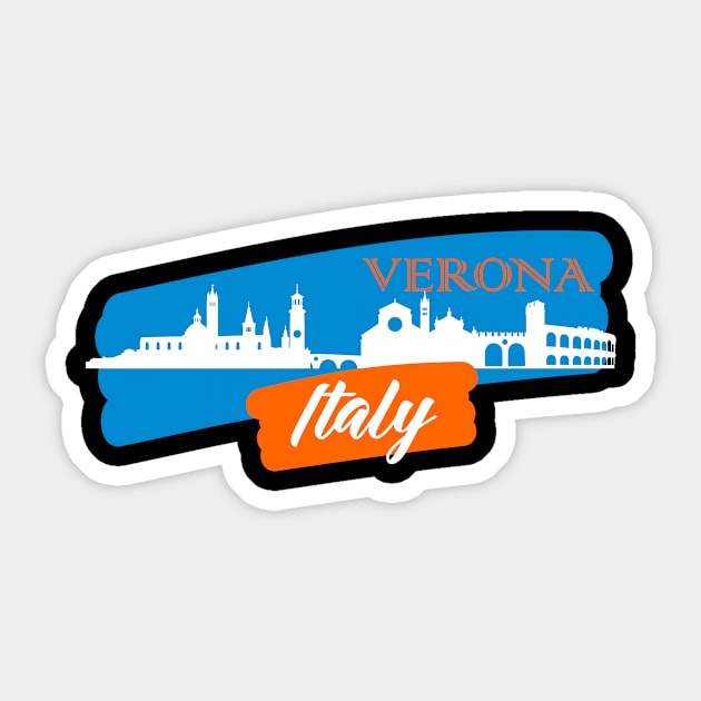 Verona, Italy Color Skyline Sticker by danydesign